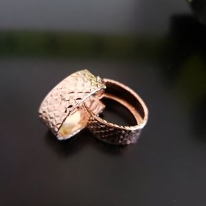 💕Cooper over Silver Diamond Cut Oval Hoops